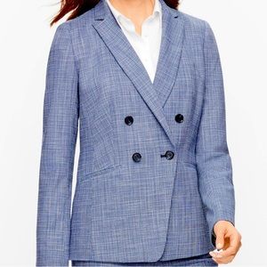 Talbots blended tweed double breasted blazer